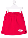 Msgm Brushed Logo-print Mini Skirt In Pink