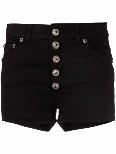 Dondup Button-detail High-waisted Shorts In Black