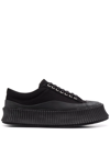 Jil Sander Canvas Low-top Chunky Sneakers In Black