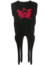 Thebe Magugu Draped-front Sleeveless Knit Top In Black