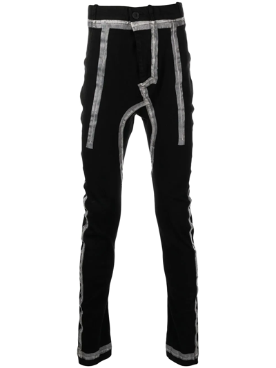 Boris Bidjan Saberi Tape Detail Skinny Trousers In Black