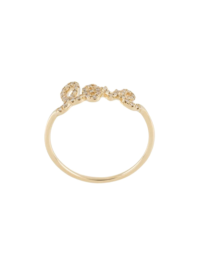 Sydney Evan 14kt Yellow Gold Love Script Diamond Ring