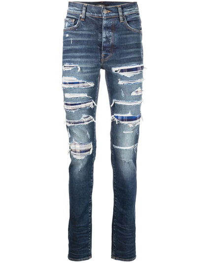 Amiri Distressed Slim-fit Jeans In Blue
