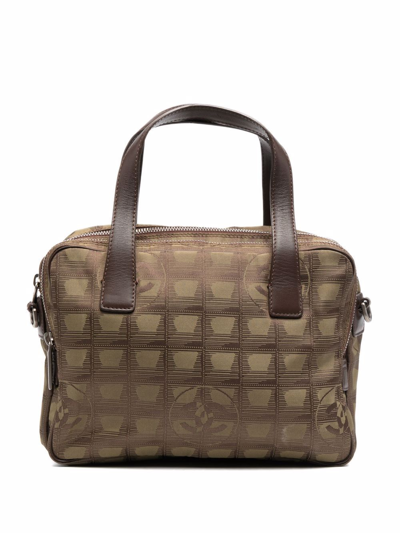 Pre-owned Chanel 2002-2003 Choco Bar Holdall In Green
