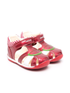 Geox Appliqué-detail Open Toe Sandals In Red
