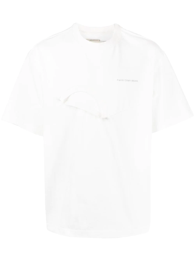 Feng Chen Wang White Paneled Collar T-shirt