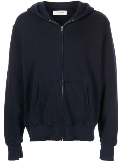 Les Tien Cotton Zip-up Hoodie In Blue