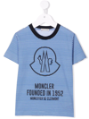 Moncler Logo-print Striped T-shirt In Blue