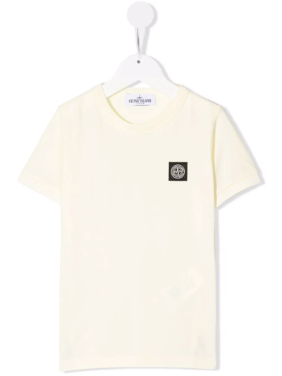 Stone Island Junior Teen Logo Patch Short-sleeve T-shirt In Yellow