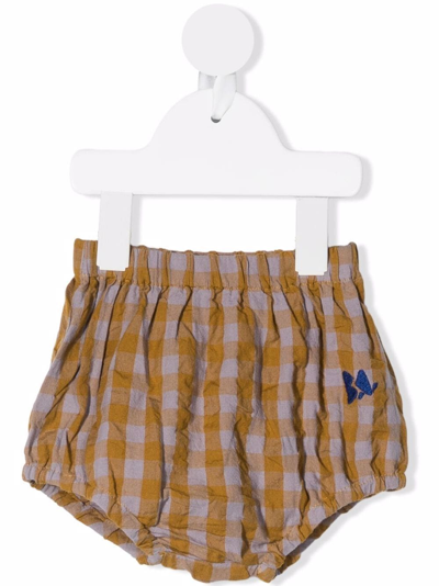 Bobo Choses Babies' Check Bloomer Shorts In Brown