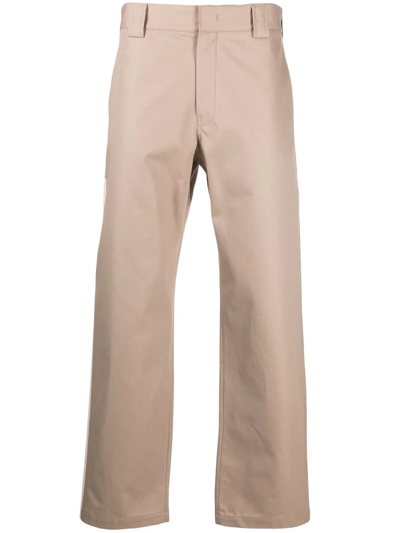Msgm Contrasting Panel Detail Trousers In Neutrals
