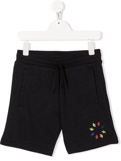 Adidas Originals Kids' Logo Embroidered Shorts In Black