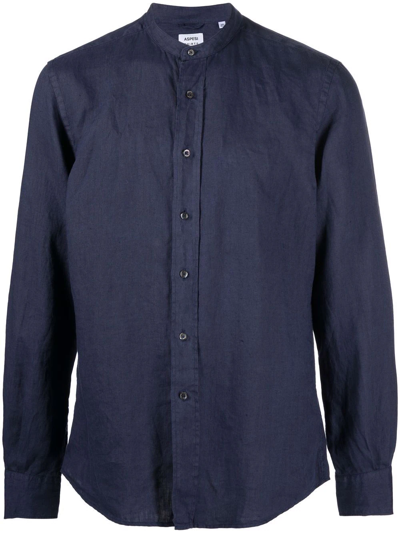 Aspesi Bruce Linen Shirt In Blue