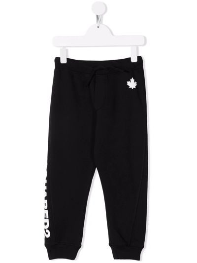 Dsquared2 Kids' Logo-print Jersey Track Pants In Black