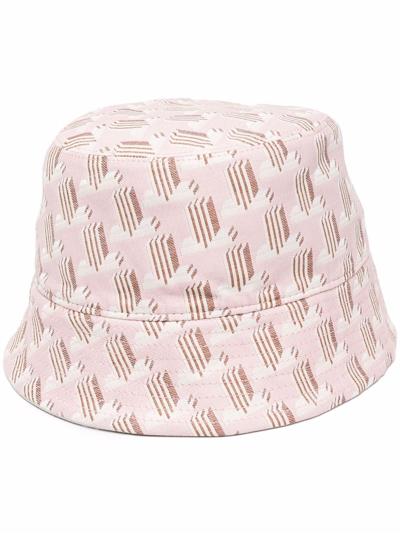 Lanvin Reversible Pink Logo Bucket Hat In Neutrals