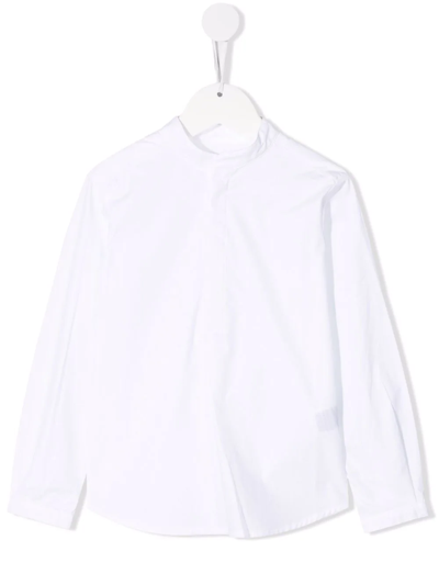 Bonpoint Kids' Long-sleeve Fitted Shirt In Neutrals