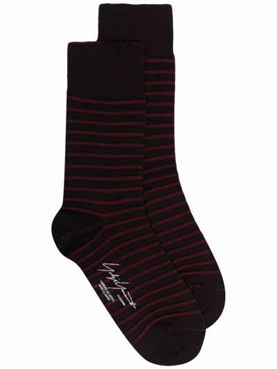 Yohji Yamamoto Branded-footbed Socks In Black