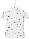 Bonpoint Cherry-print Short-sleeved Shirt In White