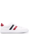 MONCLER SIDE-STRIPE LEATHER SNEAKERS