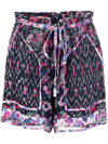 Isabel Marant Étoile Abstract Pattern-print Relaxed Mini Shorts In Blue