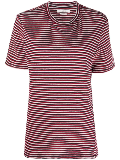 Isabel Marant Étoile Horizontal Stripe-pattern T-shirt In Red