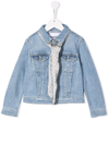 Dondup Scarf-detail Four-pocket Denim Jacket In Blue