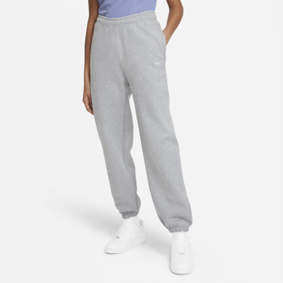 Nike Women's Solo Swoosh Fleece Pants In Grey