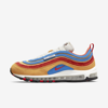 Nike Air Max 97 Se Low-top Sneakers In Pollen,light Photo Blue,university Red,orange
