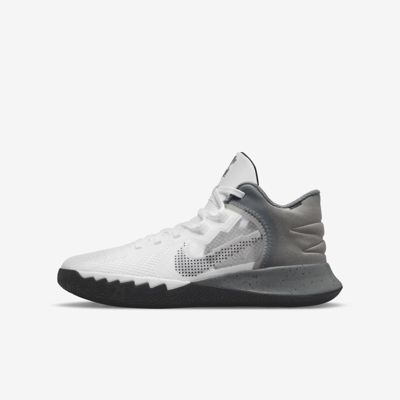 Nike Kyrie Flytrap 5 Big Kids' Basketball Shoes In White,smoke Grey,black,chrome
