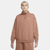 Nike Sportswear Essential Women's 1/4-zip Fleece In Mineral Clay,white