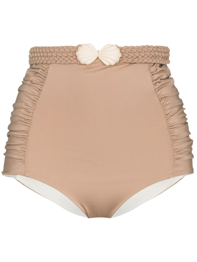 Johanna Ortiz Cape Of Good Reversible Bikini Bottoms In Neutrals