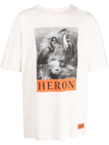 Heron Preston Printed Cotton T-shirt In White,black