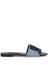 DOLCE & GABBANA DG-LOGO PATCHWORK-DENIM SANDALS