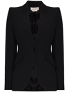 Alexander Mcqueen Peak-lapel Single-breasted Blazer In Schwarz