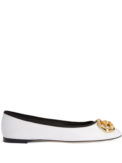 Giuseppe Zanotti Amur Ballerina Shoes In White