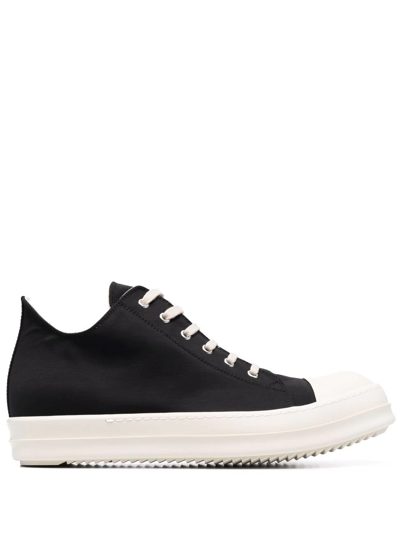 Rick Owens Drkshdw Cotton Lace-up Sneakers With Toe Caps And Shark-tooth Soles In Animal Print