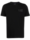 Ea7 Logo Cotton Jersey T-shirt In Schwarz