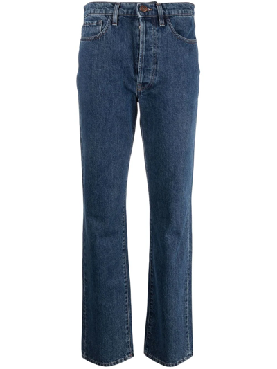 3x1 Distressed Straight-leg Jeans In Blue
