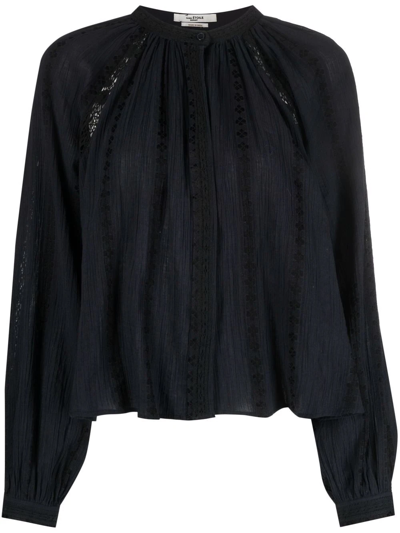 Isabel Marant Étoile Janelle Cotton-blend Blouse In Black