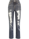 Dolce & Gabbana Distressed Boyfriend Jeans In S9001 Blue
