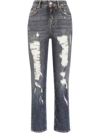 Dolce & Gabbana Distressed Boyfriend Jeans In Combined_colour