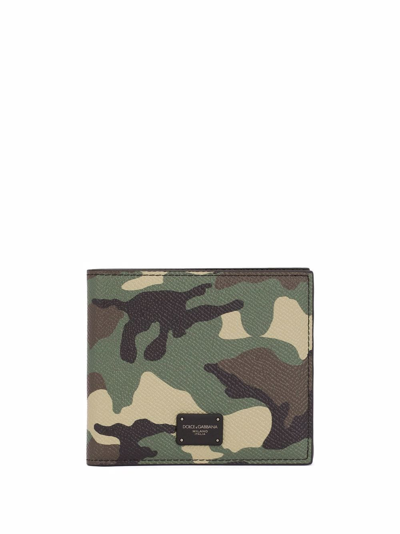 Dolce & Gabbana Camouflage-print Bi-fold Leather Wallet