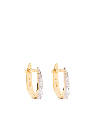 Missoma Claw Crystal Pavé Huggie Earrings In Gold