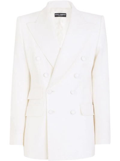 Dolce & Gabbana Peak-lapel Double-breasted Blazer In Weiss