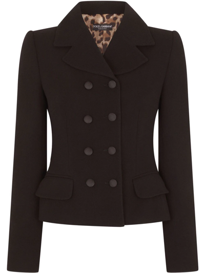 Dolce & Gabbana Double-breasted Virgin Wool Jacket In Black