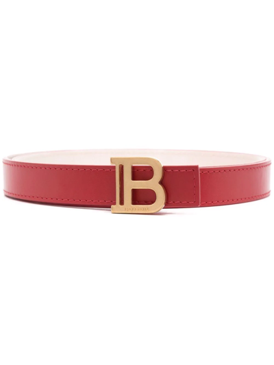 Balmain Smooth Pink Calfskin B-belt Belt