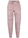 Isabel Marant Étoile Space Dye-print Tapered-leg Track Pants In Rosa