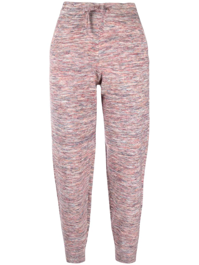 Isabel Marant Étoile Space Dye-print Tapered-leg Track Pants In Rosa