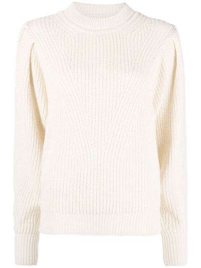 Isabel Marant Ribbed-knit Jumper In Weiss