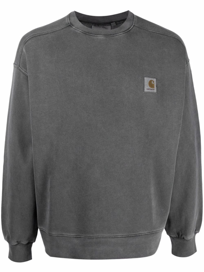 Carhartt Work In Progress Vista Oversize Cotton French Terry Crewneck Sweatshirt In Graphite